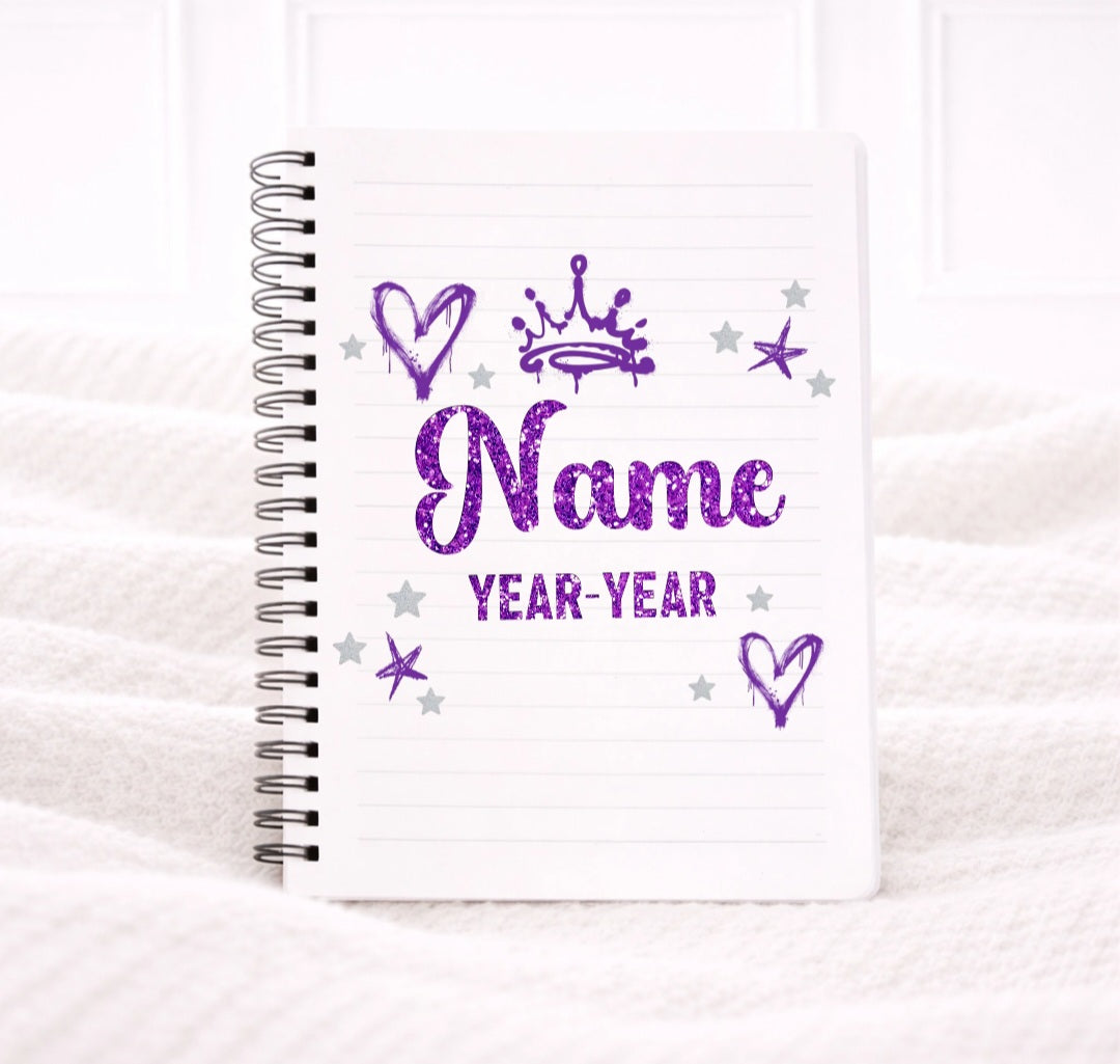 School leavers notepad Glitter effect