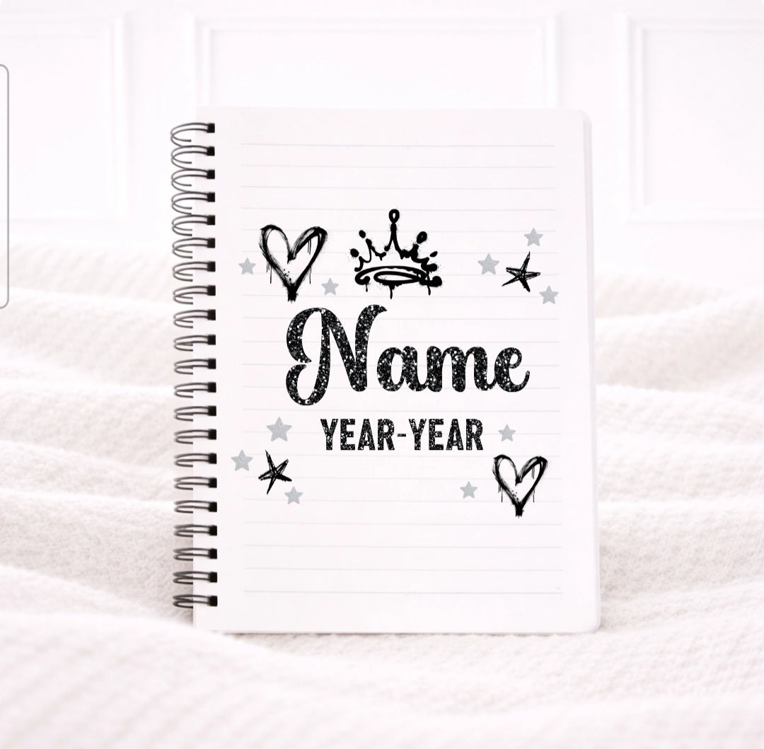 School leavers notepad Glitter effect