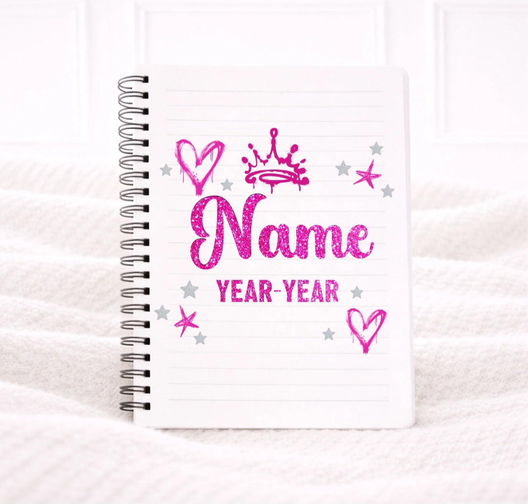 School leavers notepad Glitter effect