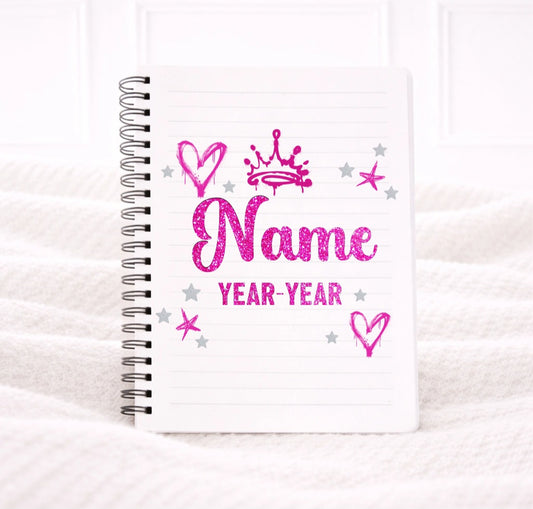 School leavers notepad Glitter effect