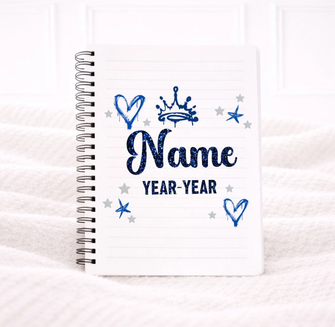 School leavers notepad Glitter effect